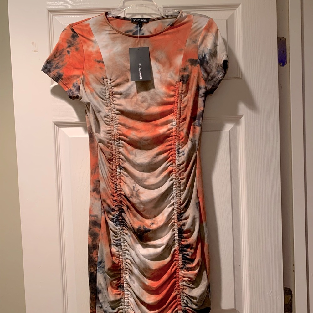 Tie-dye mini dress